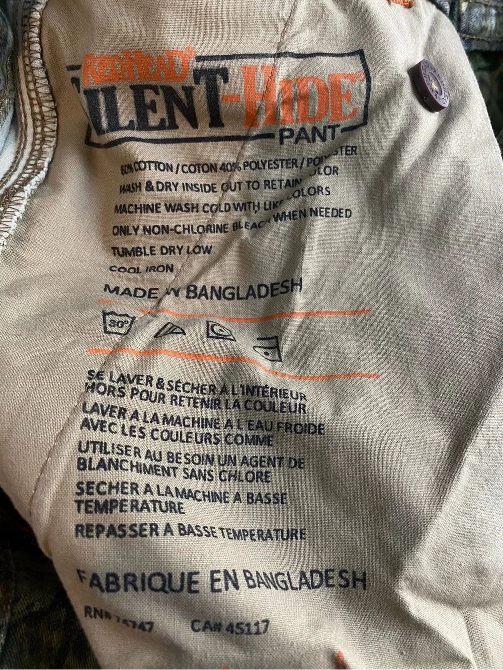 Redhead Camo Cargo Jeans Silent Hide